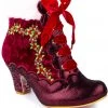 Irregular Choice Party Hot Toddy 40's Boots Burgundy New In