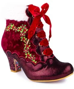 Irregular Choice Party Hot Toddy 40's Boots Burgundy New In