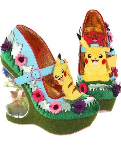 Irregular Choice Pokémon Journey On Wedges Pumps Yellow New In