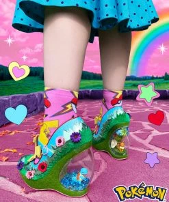 Irregular Choice Pokémon Journey On Wedges Pumps Yellow New In