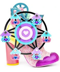 Irregular Choice Topsy Turvy Boots Pink Blue