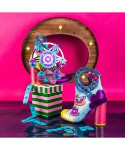 Irregular Choice Topsy Turvy Boots Pink Blue