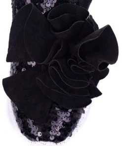 Irregular Choice Ragtime Ruffle Sneakers Black New In