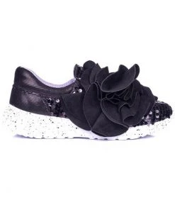 Irregular Choice Ragtime Ruffle Sneakers Black New In