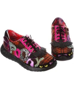 Irregular Choice Halloween Spookster Sneakers Black New In