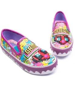 Irregular Choice Gaming Power Up Shoes Purple
