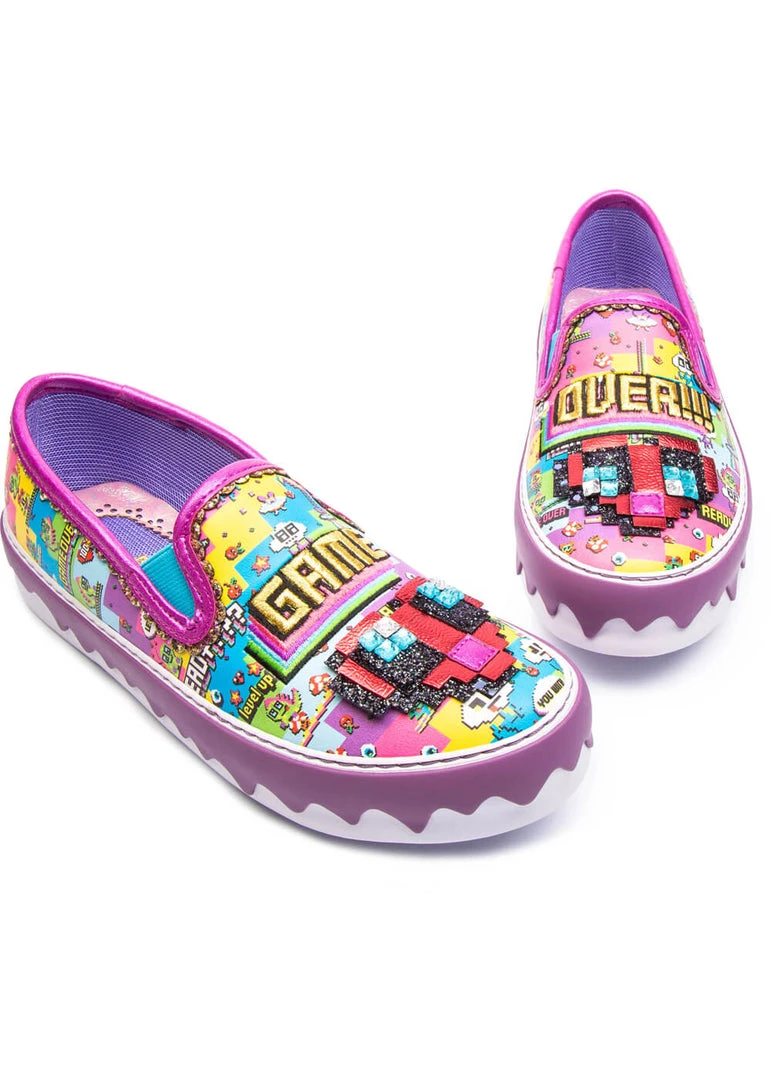 Irregular Choice Gaming Power Up Shoes Purple