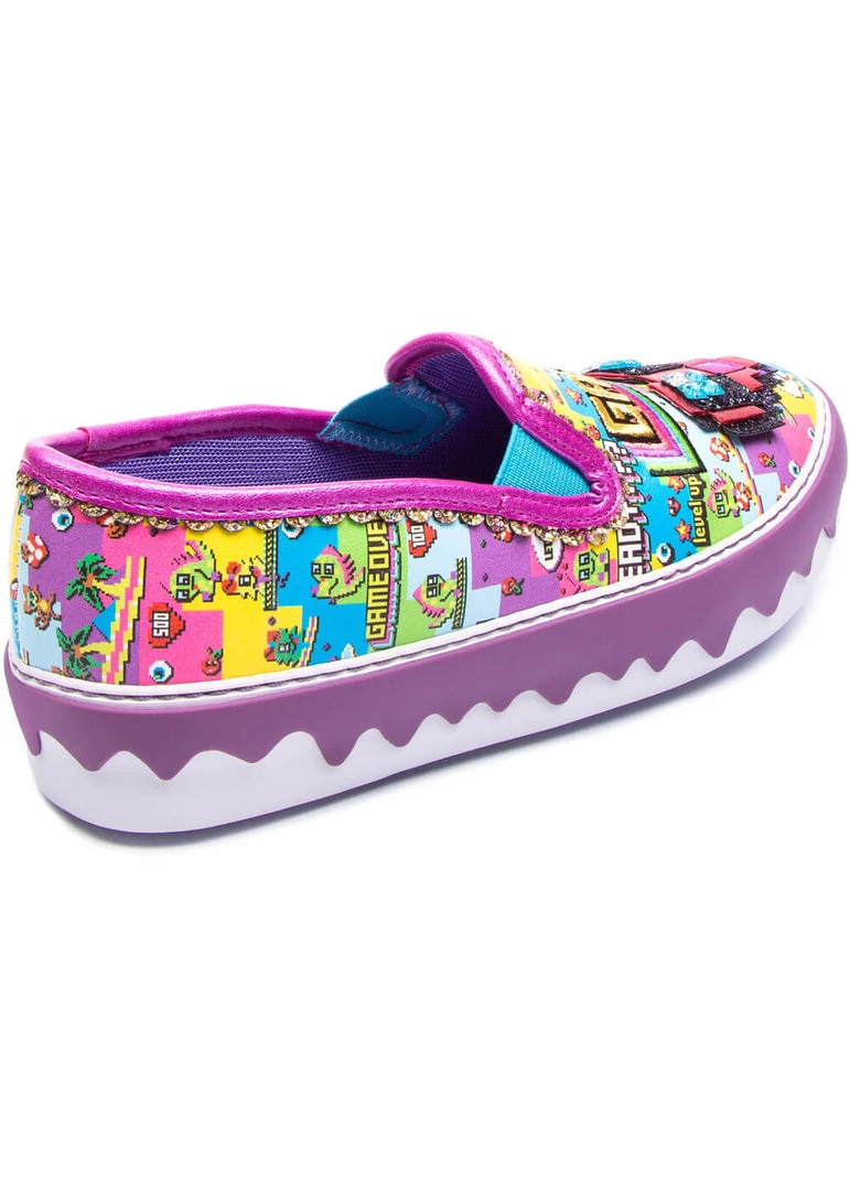 Irregular Choice Gaming Power Up Shoes Purple