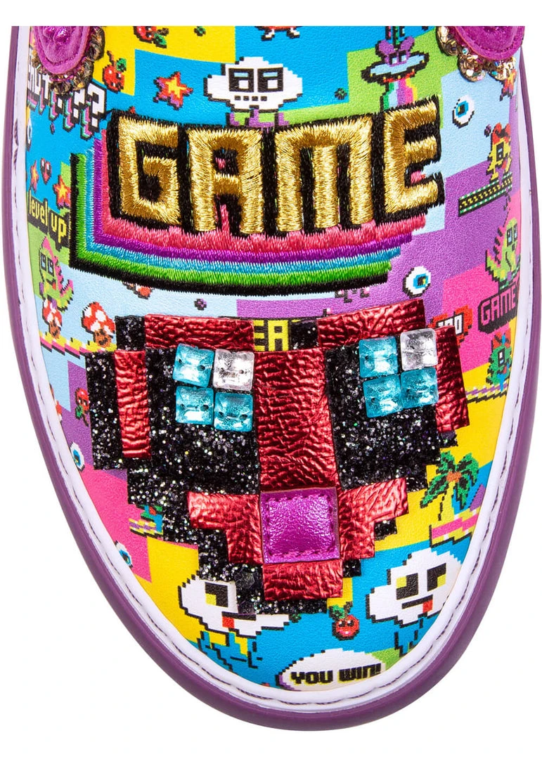 Irregular Choice Gaming Power Up Shoes Purple