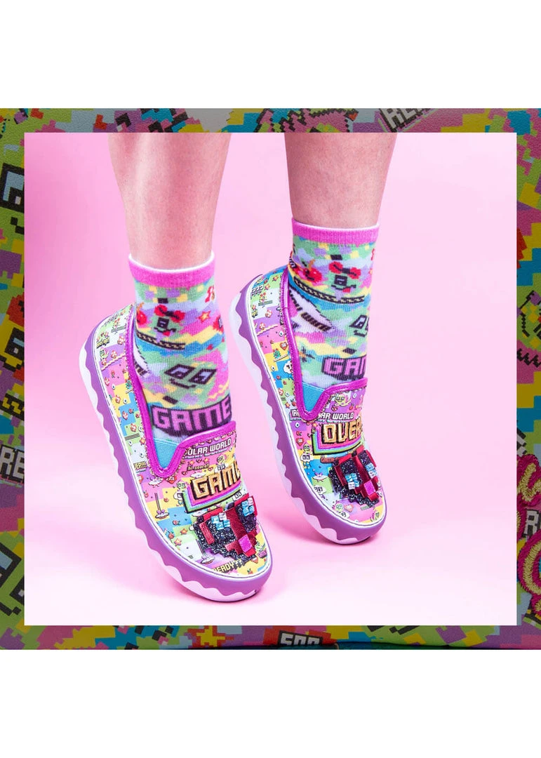 Irregular Choice Gaming Power Up Shoes Purple