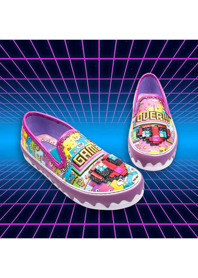 Irregular Choice Gaming Power Up Shoes Purple