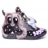 Irregular Choice Good Boy Dog 80's Sneakers Black Silver
