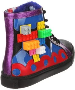 Irregular Choice Colourful Kingdom 80's Sneakers Black Purple New In