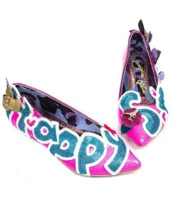 New In Irregular Choice Happy Smile Pumps Pink Blue