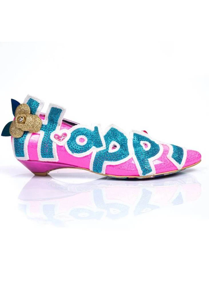 New In Irregular Choice Happy Smile Pumps Pink Blue