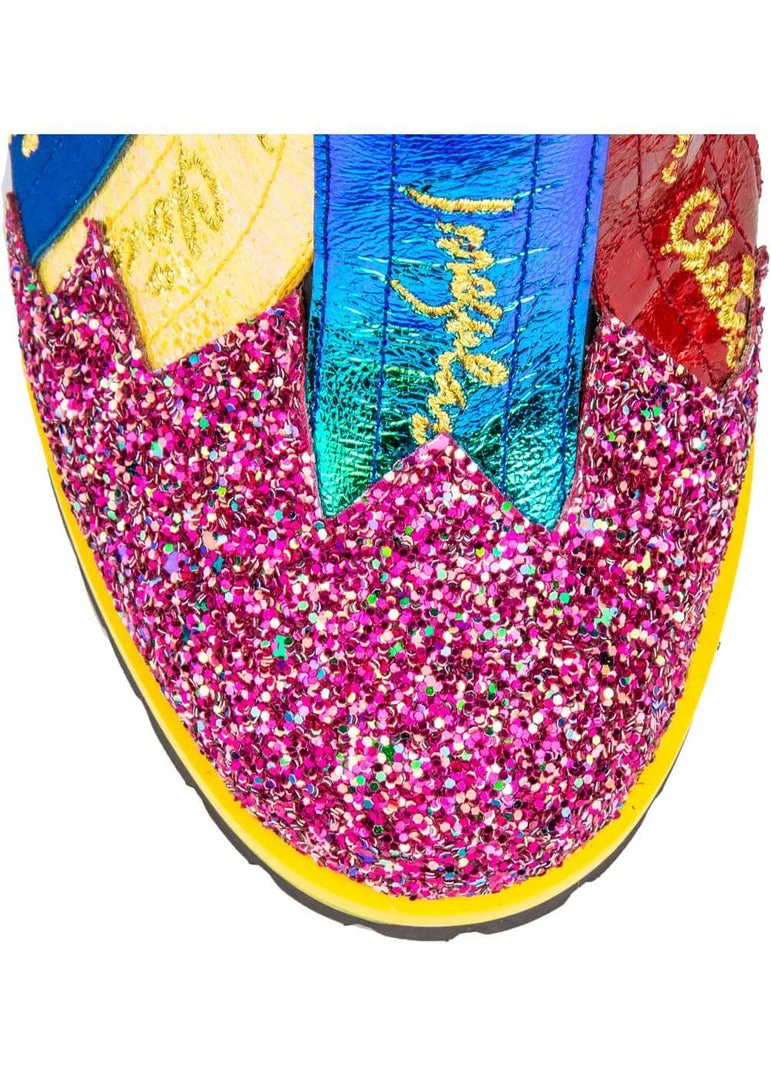 Irregular Choice Chalk It Up 60's Boots Black New In