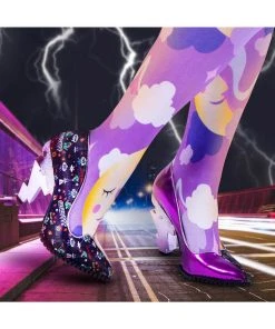 Irregular Choice Heavens Above Lightning Bolt 80's Pumps Gold New In