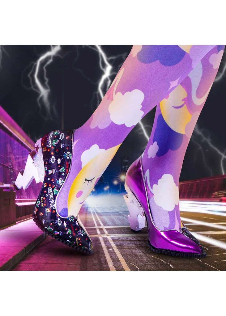 Irregular Choice Heavens Above Lightning Bolt 80's Pumps Gold New In