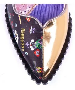 Irregular Choice Heavens Above Lightning Bolt 80's Pumps Gold New In