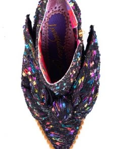 Irregular Choice Power Surge Lightning Bolt 70's Boots Black New In