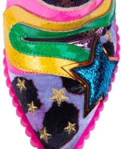 Irregular Choice Galactic Thunder Lightning Bolt Rainbow 70's Pumps Pink New In
