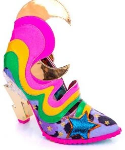 Irregular Choice Galactic Thunder Lightning Bolt Rainbow 70's Pumps Pink New In