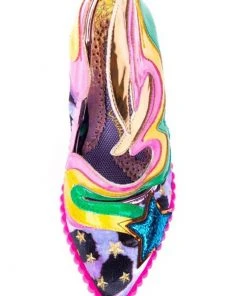 Irregular Choice Galactic Thunder Lightning Bolt Rainbow 70's Pumps Pink New In
