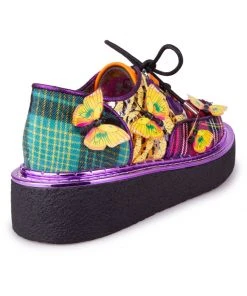 Irregular Choice Butterfly Bounce 80's Plateau Sneakers Green New In