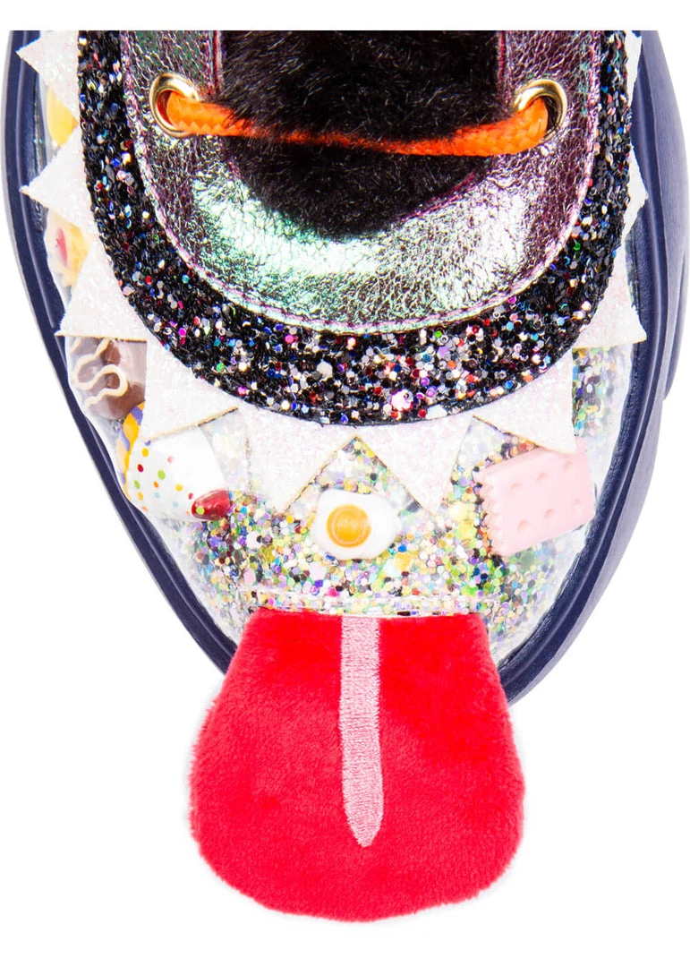 New In Irregular Choice Gaming Raver Quaver 80's Trainers Blue Green