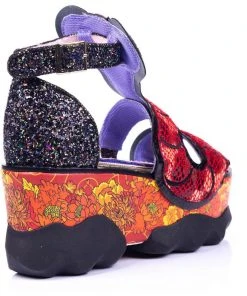 Irregular Choice Jellie Snake Plateau Sandals Red New In