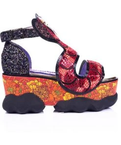 Irregular Choice Jellie Snake Plateau Sandals Red New In