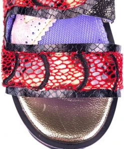 Irregular Choice Jellie Snake Plateau Sandals Red New In