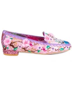 New In Irregular Choice Crane Birds Flats Peach Pink
