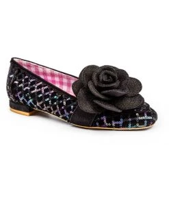 Irregular Choice Sweet Briar 40's Ballerinas Black New In