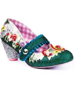 Irregular Choice Pipsqueak Toadstool 40's Pumps Green New In