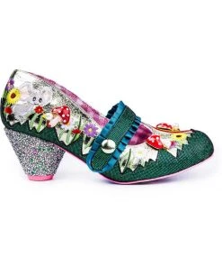 Irregular Choice Pipsqueak Toadstool 40's Pumps Green New In
