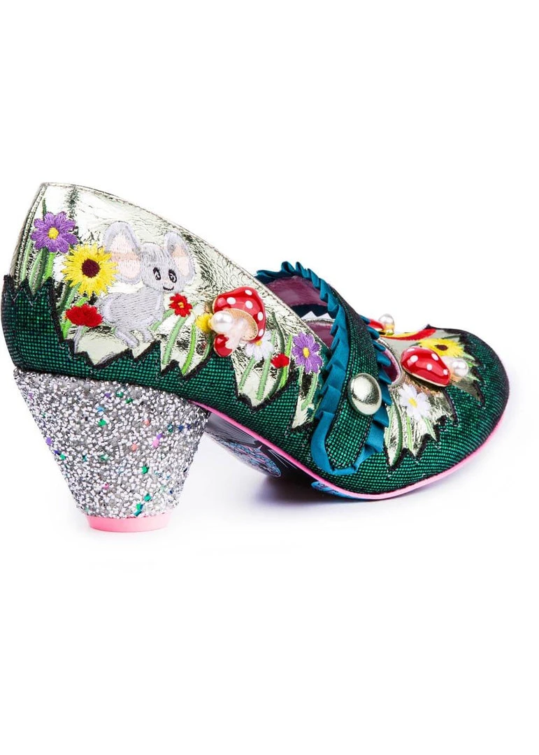 Irregular Choice Pipsqueak Toadstool 40's Pumps Green New In