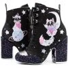 Irregular Choice Felicette Space Cat Boots Black New In