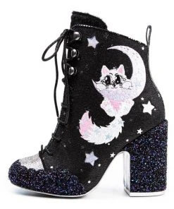 Irregular Choice Felicette Space Cat Boots Black New In