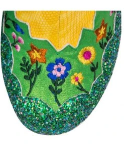 Irregular Choice Village Fete Cat Boots Blue Yellow