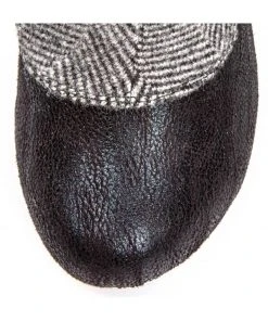 Irregular Choice Reinette Herringbone 60's Boots Black