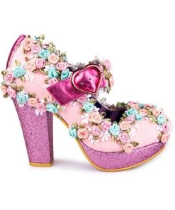 Irregular Choice Cosy Quilt 70's Pumps Pink