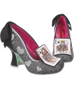 New In Irregular Choice Go Fish Playing Card Pumps Black
