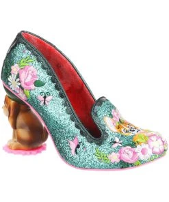 New In Irregular Choice Bougainvillea Dog Pumps Turquoise Teal