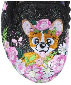 Irregular Choice Bougainvillea Dog Pumps Black