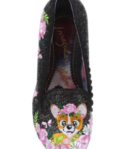 Irregular Choice Bougainvillea Dog Pumps Black