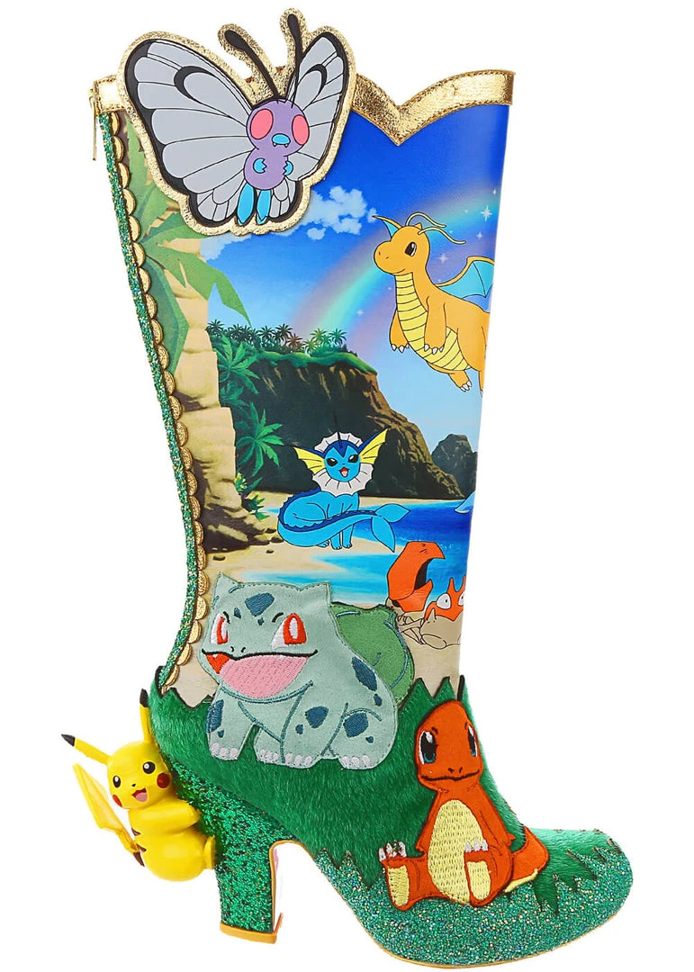 Irregular Choice Pokémon Pokemon Beach Day Boots Blue New In