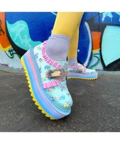 Irregular Choice So Refreshing Kawaii Shoes Pale Blue New In