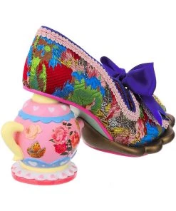 New In Irregular Choice Elevenses Teapot Pumps Blue