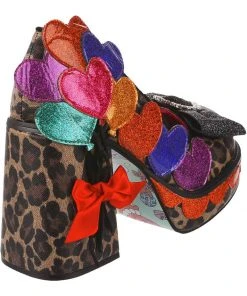 Irregular Choice Balloons And Cake 60's Platform Pumps In Leopard